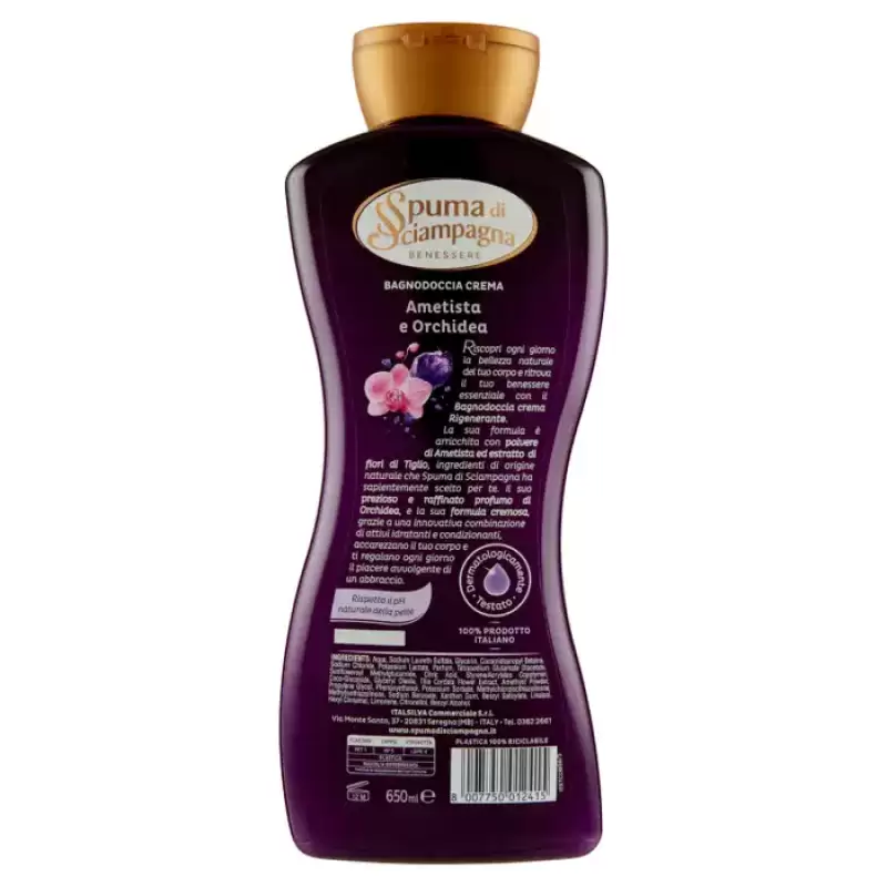 Spuma di Sciampagna Dus Spuma de Baie Ametist si Orhidee 650 ml, Bax 6 buc.
